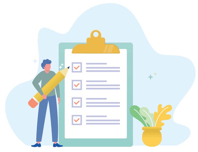enrollee-forms Man with Pencil and Form Checkboxes