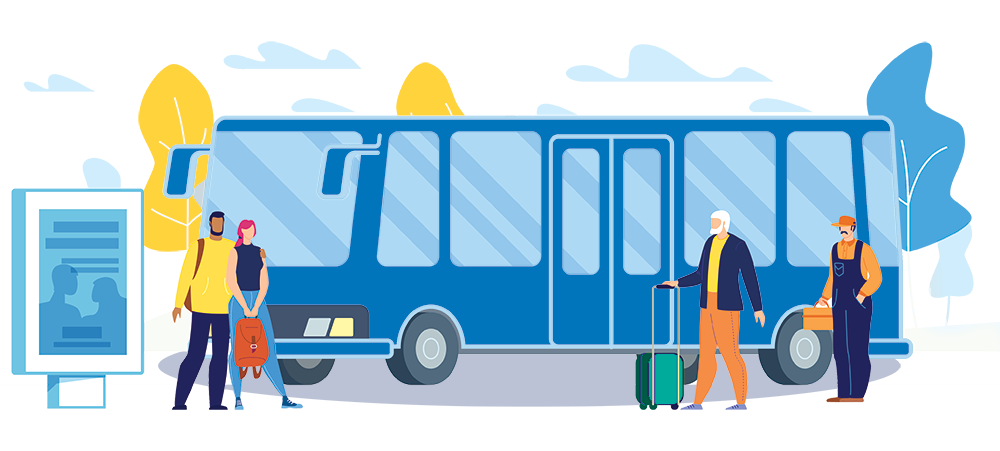 public-transportation People boarding city bus
